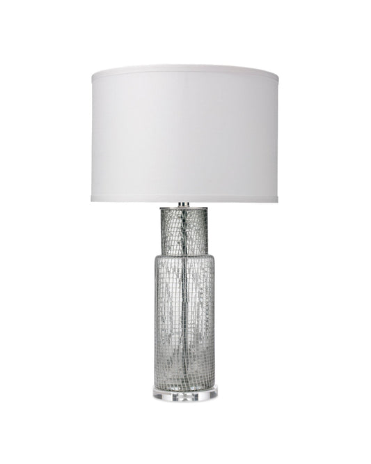 Atwater Table Lamp in Clear Netted With Classic Drum Shade in White Linen