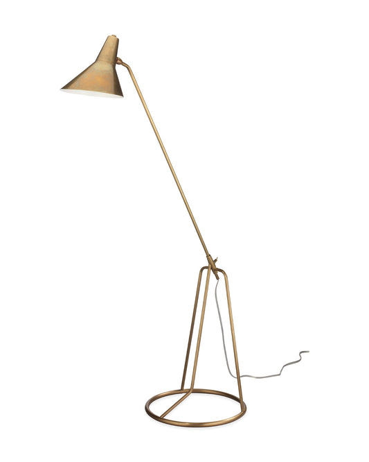 Franco Tri-Pod Floor Lamp in Antique Brass