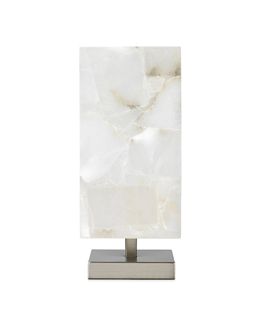 Ghost Axis Table Lamp in Alabaster & Antique Silver