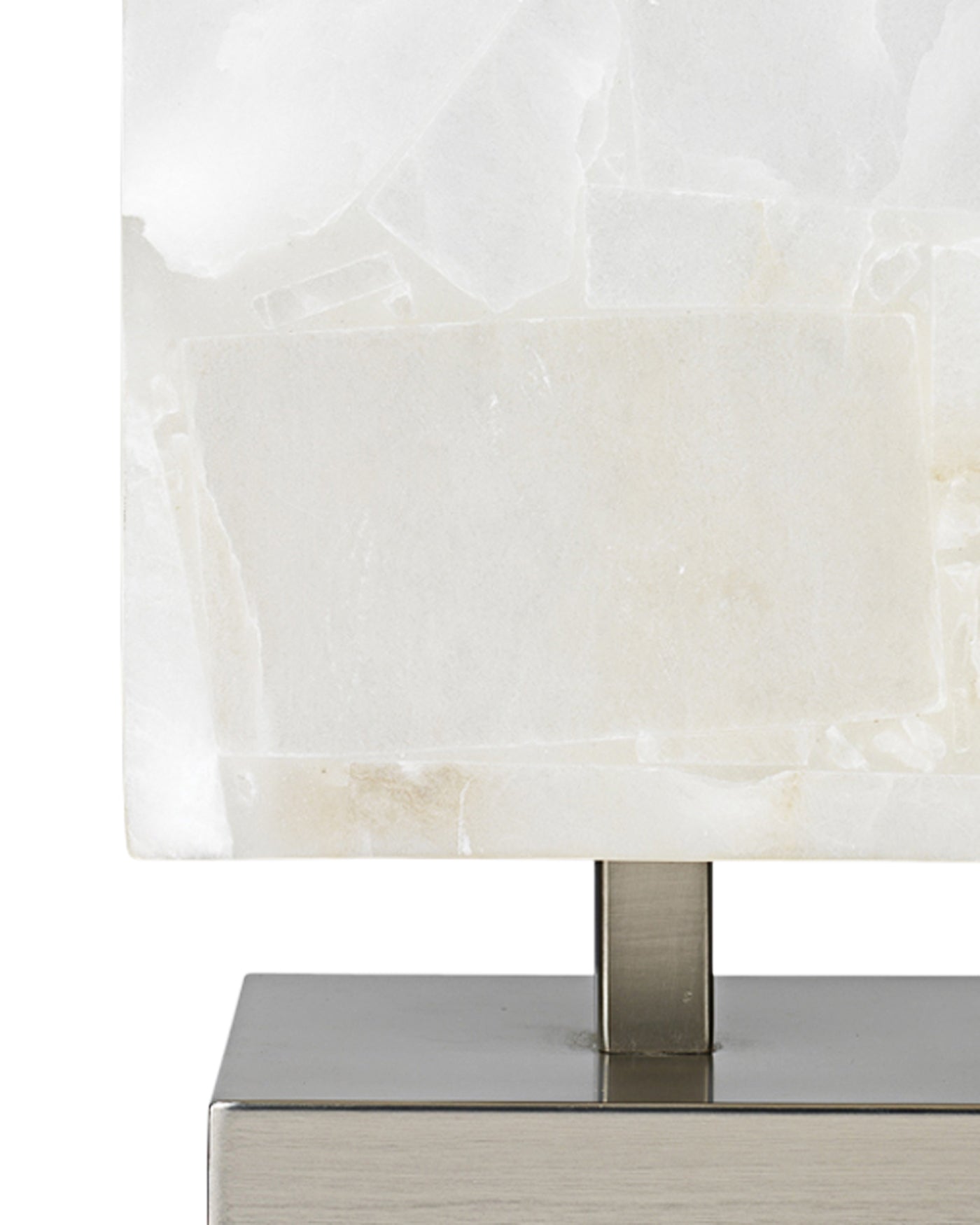 Ghost Axis Table Lamp in Alabaster & Antique Silver