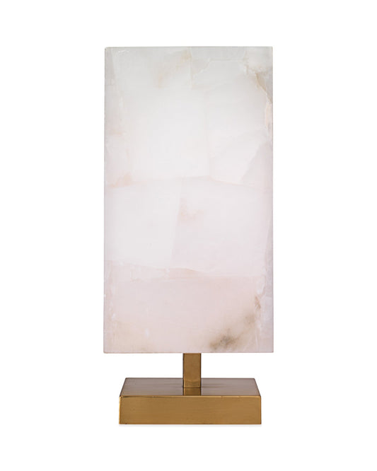 Ghost Axis Table Lamp in Alabaster & Antique Brass