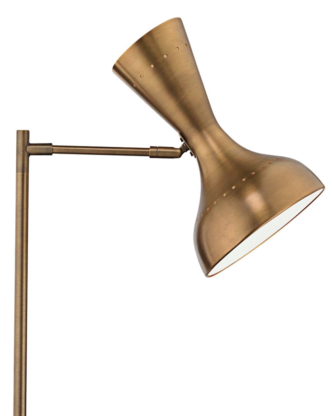 Pisa Swing Arm Table Lamp in Antique Brass Metal