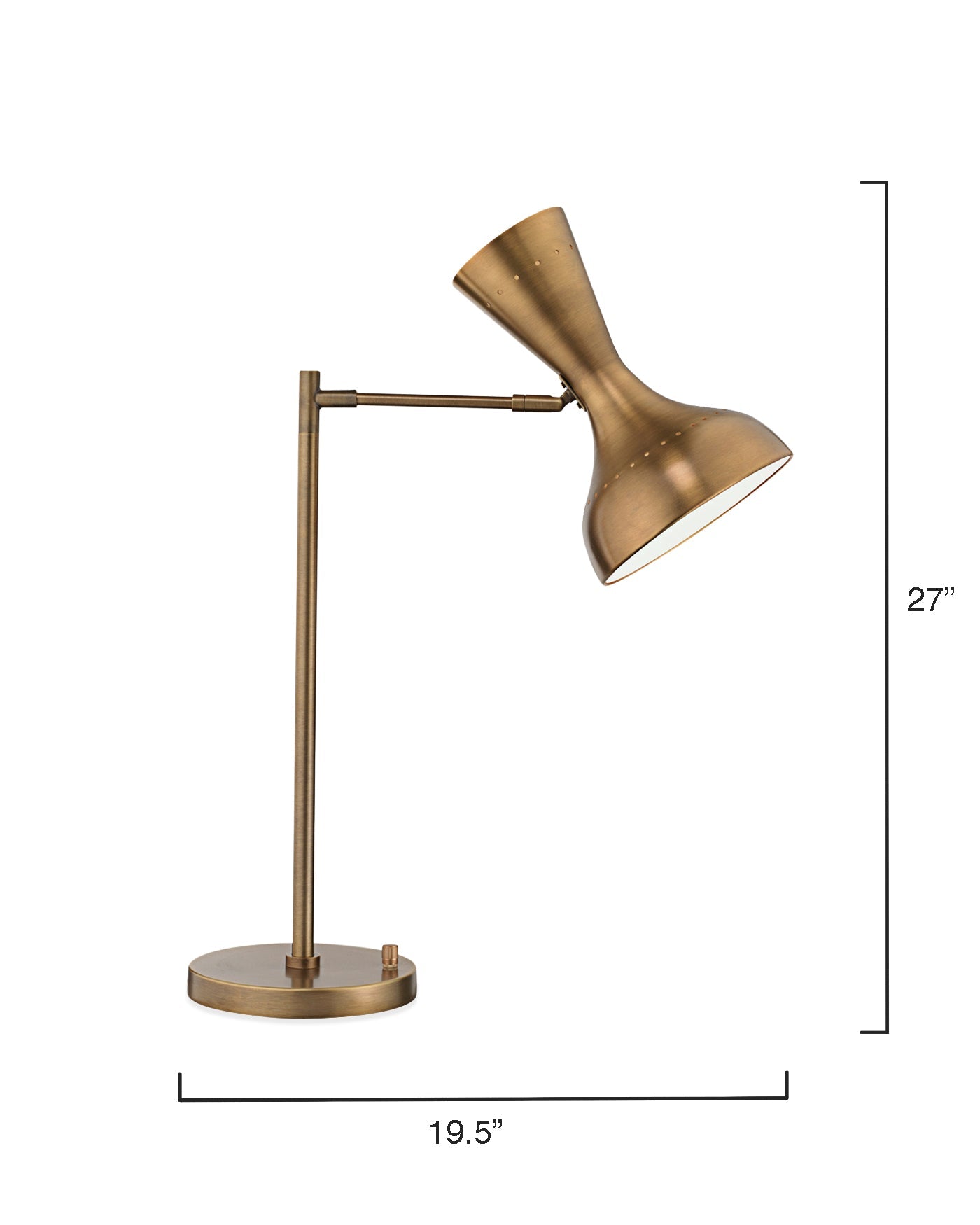 Pisa Swing Arm Table Lamp in Antique Brass Metal