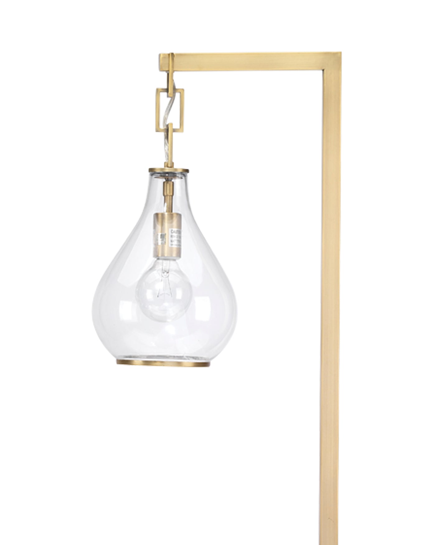 Tear Drop Floor Lamp in Soft Antique Brass Metal