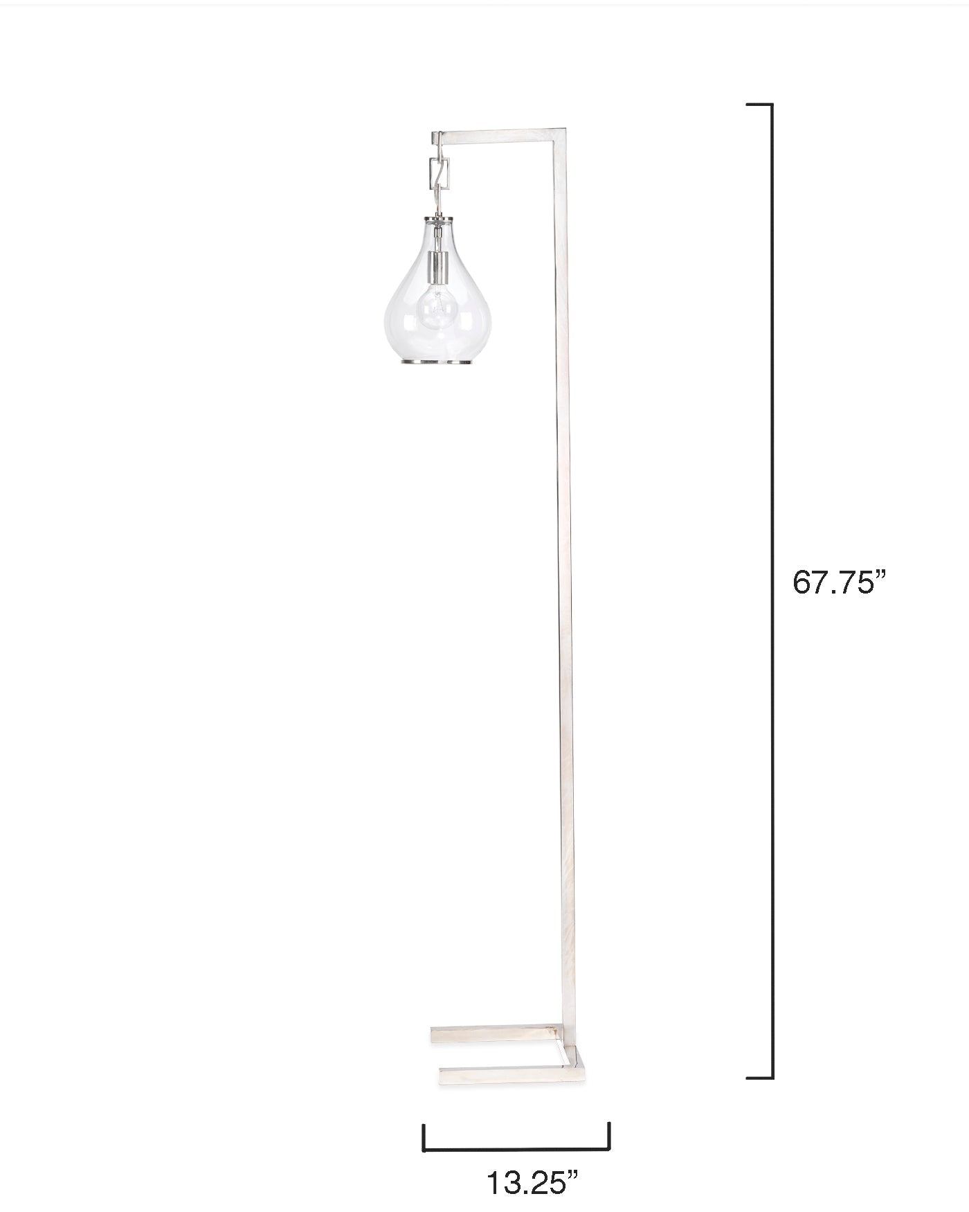 Tear Drop Floor Lamp in Nickel Metal