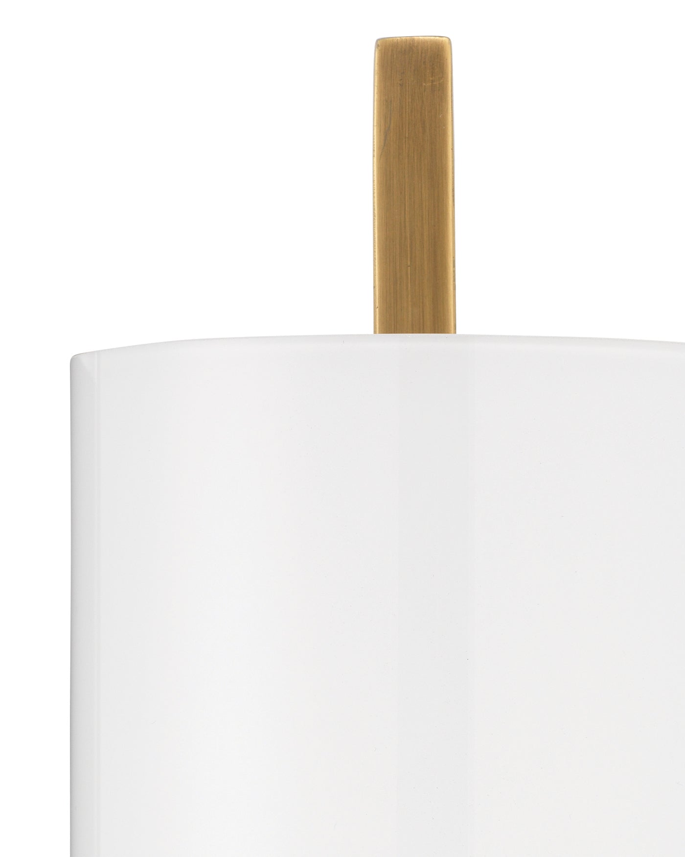 Blueprint Sconce in Antique Brass Metal & White Glass