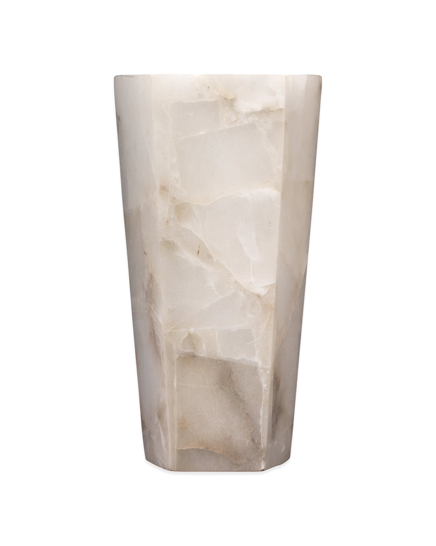 Borealis Tall Hexagon Wall Sconce in Alabaster