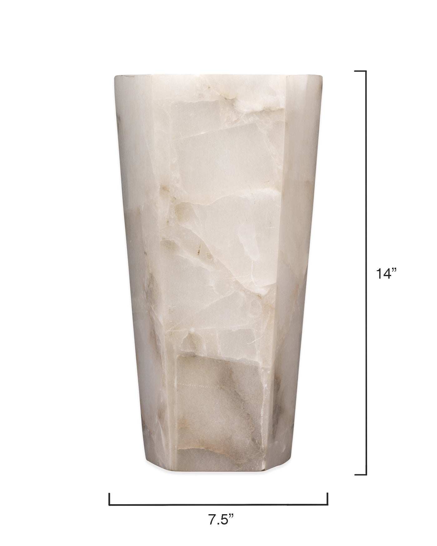 Borealis Tall Hexagon Wall Sconce in Alabaster