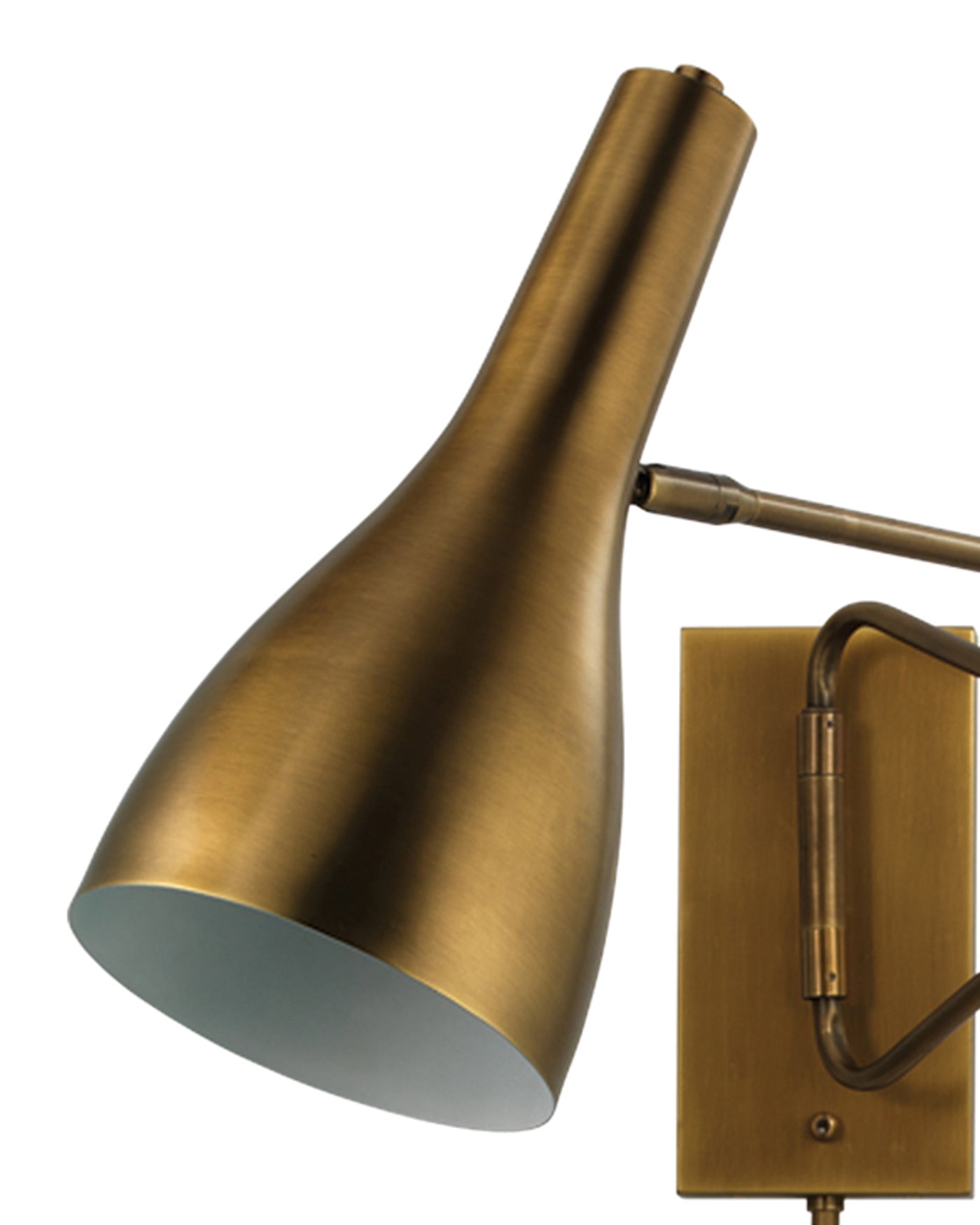 Lenz Swing Arm Wall Sconce in Antique Brass