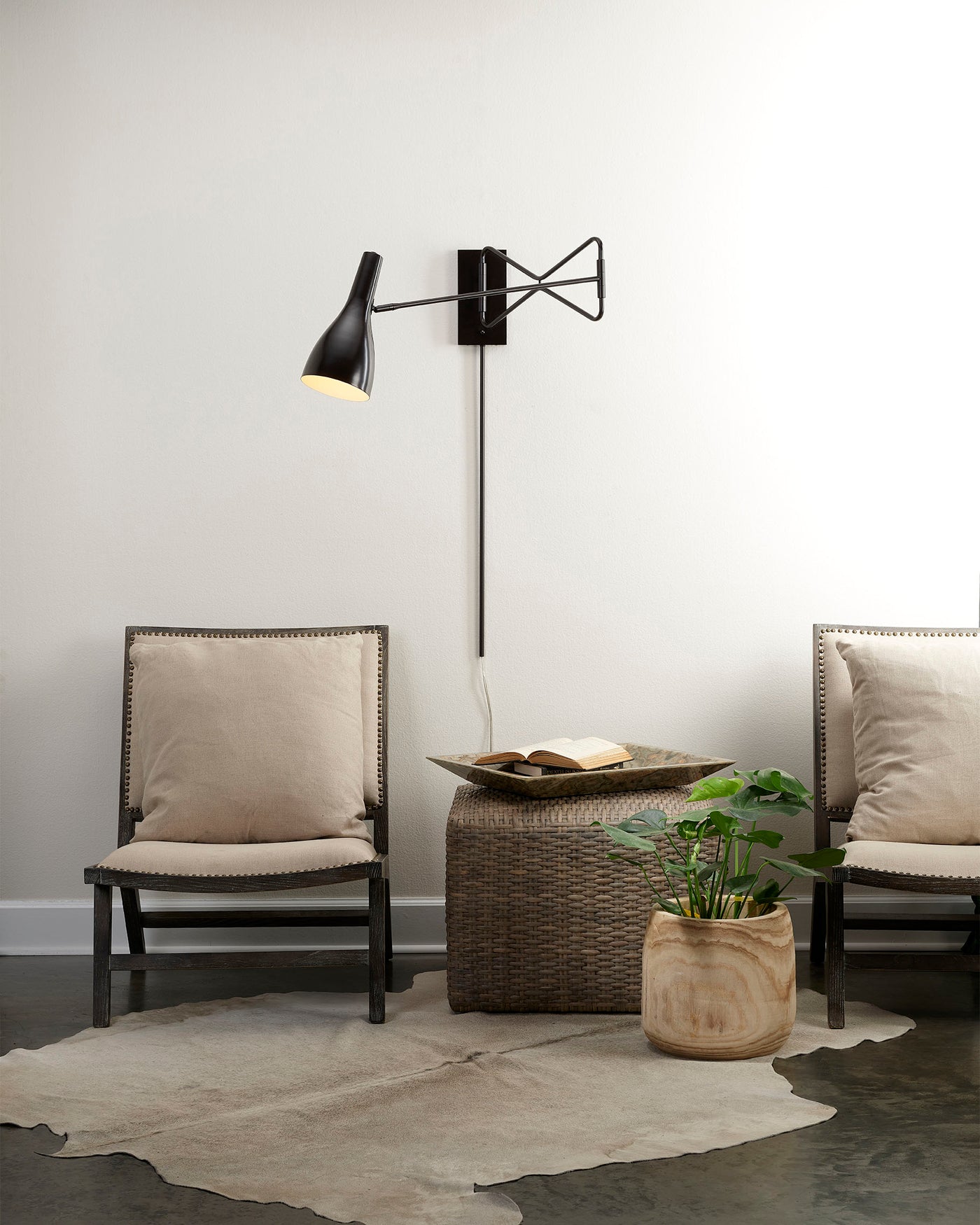 Lenz Swing Arm Wall Sconce in Oil Rubbed Bronze Metal