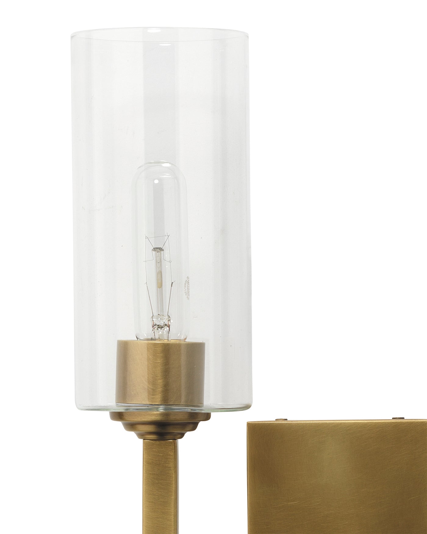 Linear Double Wall Sconce in Antique Brass Metal
