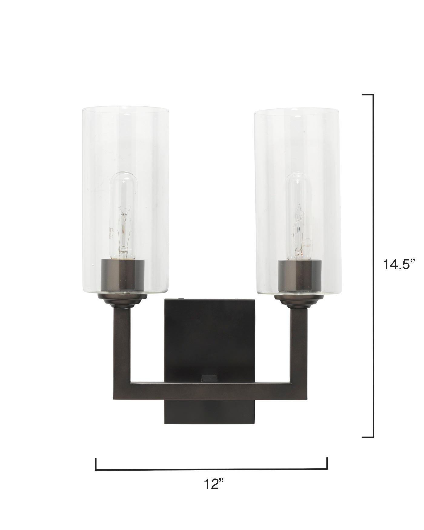 Linear Double Wall Sconce in Oil Rubbed Bronze Metal