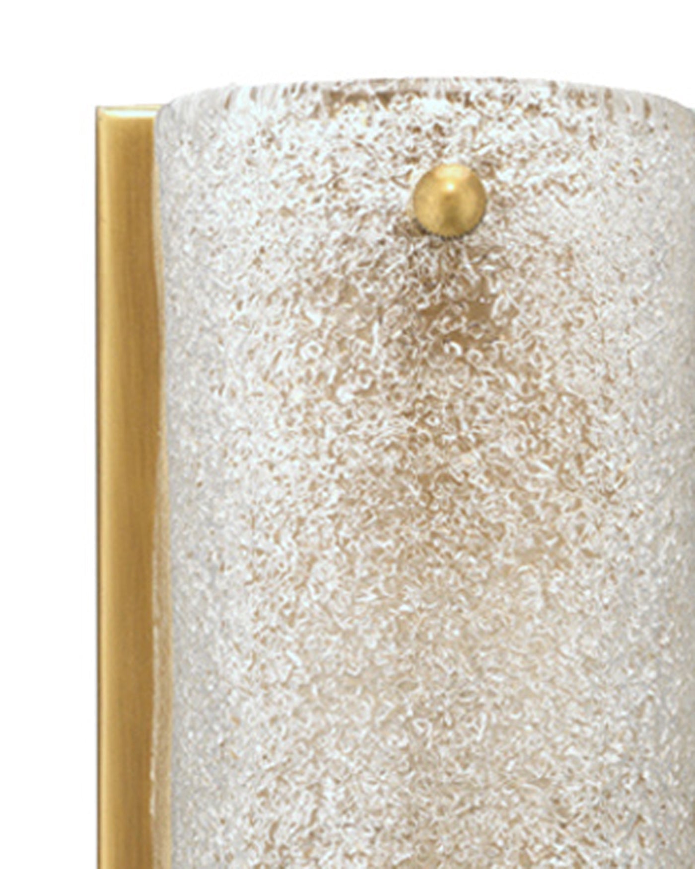 Moet Double Rounded Sconce in Textured Melted Ice Glass & Antique Brass Metal