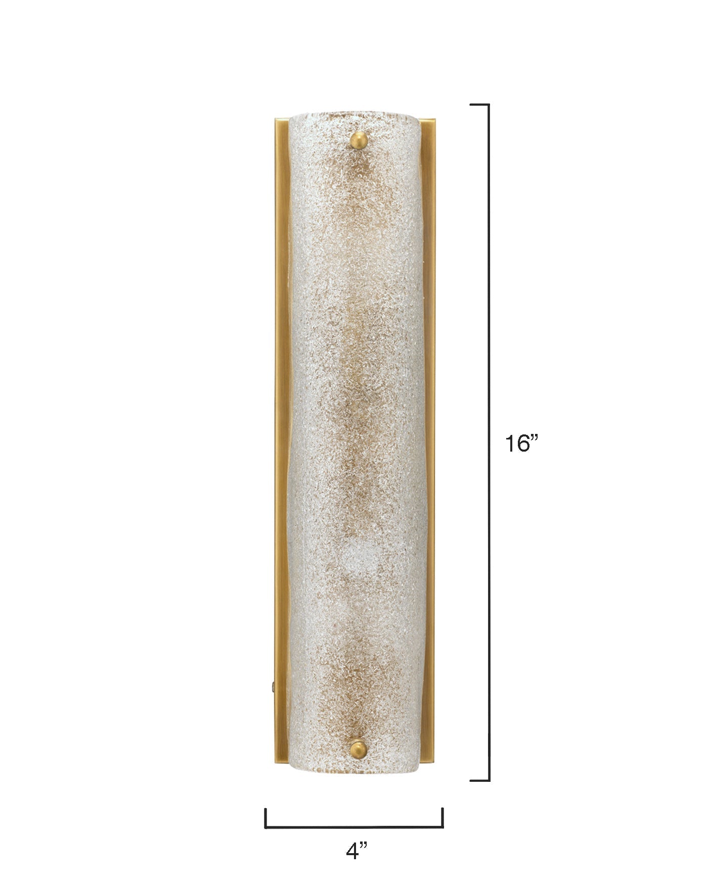 Moet Double Rounded Sconce in Textured Melted Ice Glass & Antique Brass Metal