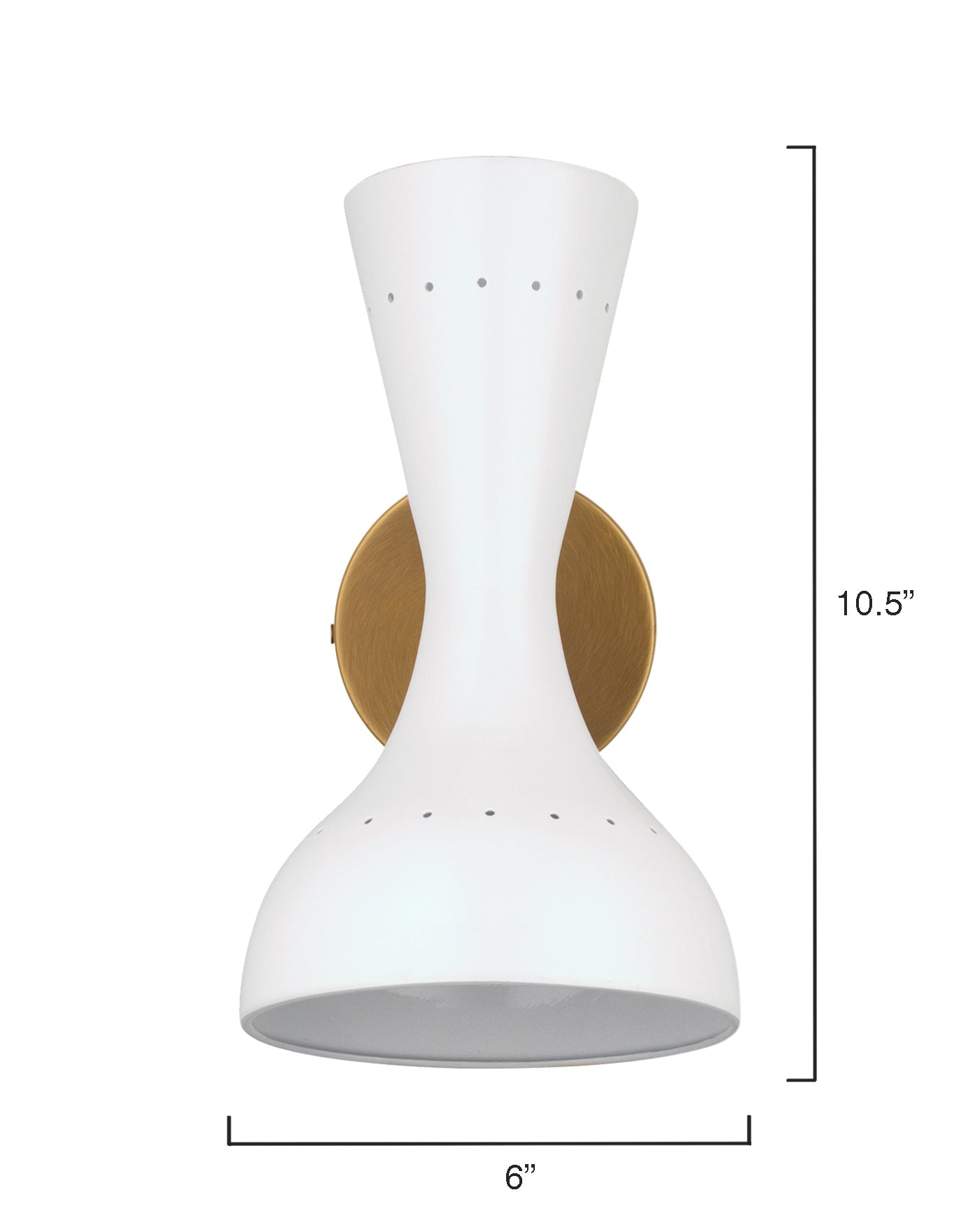Pisa Wall Sconce in White Lacquer & Antique Brass Metal