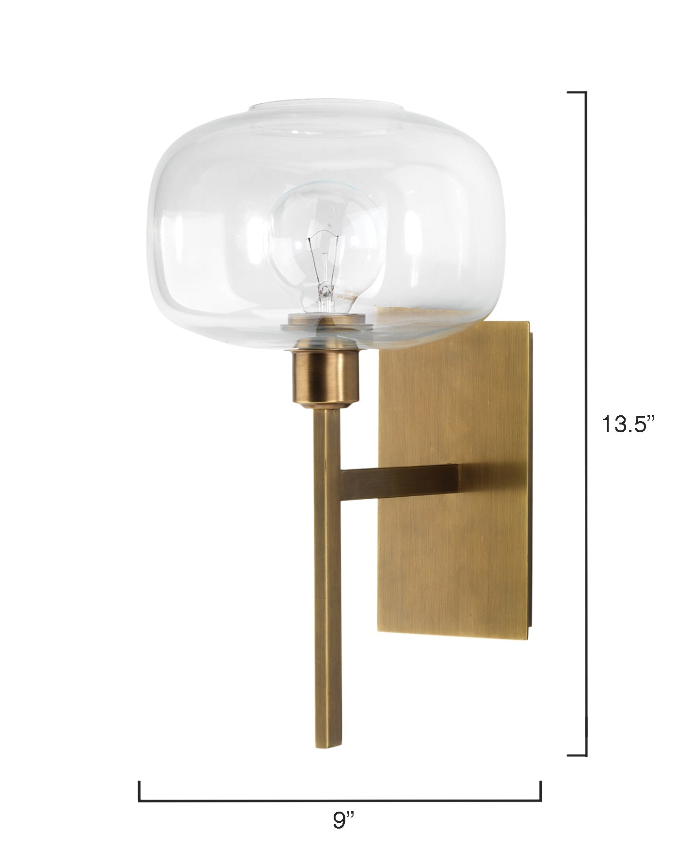 Scando Mod Sconce in Antique Brass