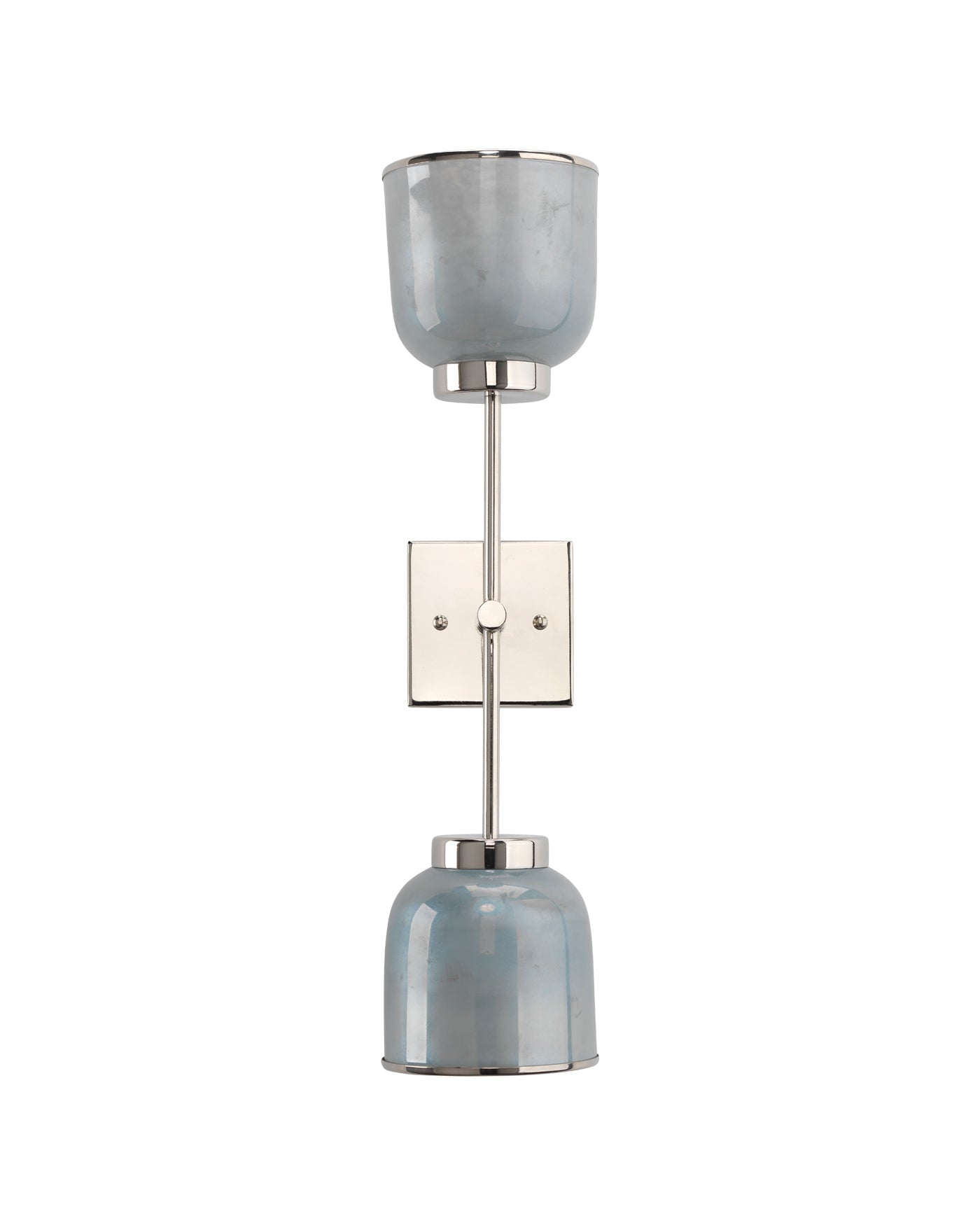 Vapor Double Sconce in Opal Glass & Nickel Metal