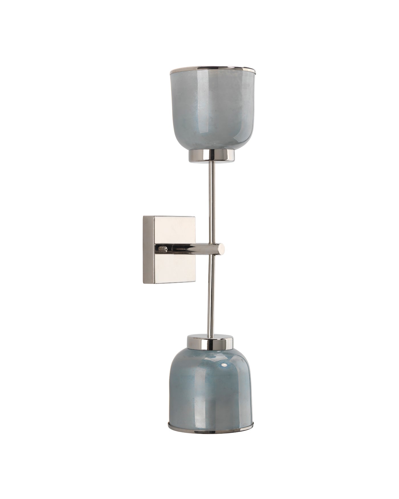 Vapor Double Sconce in Opal Glass & Nickel Metal
