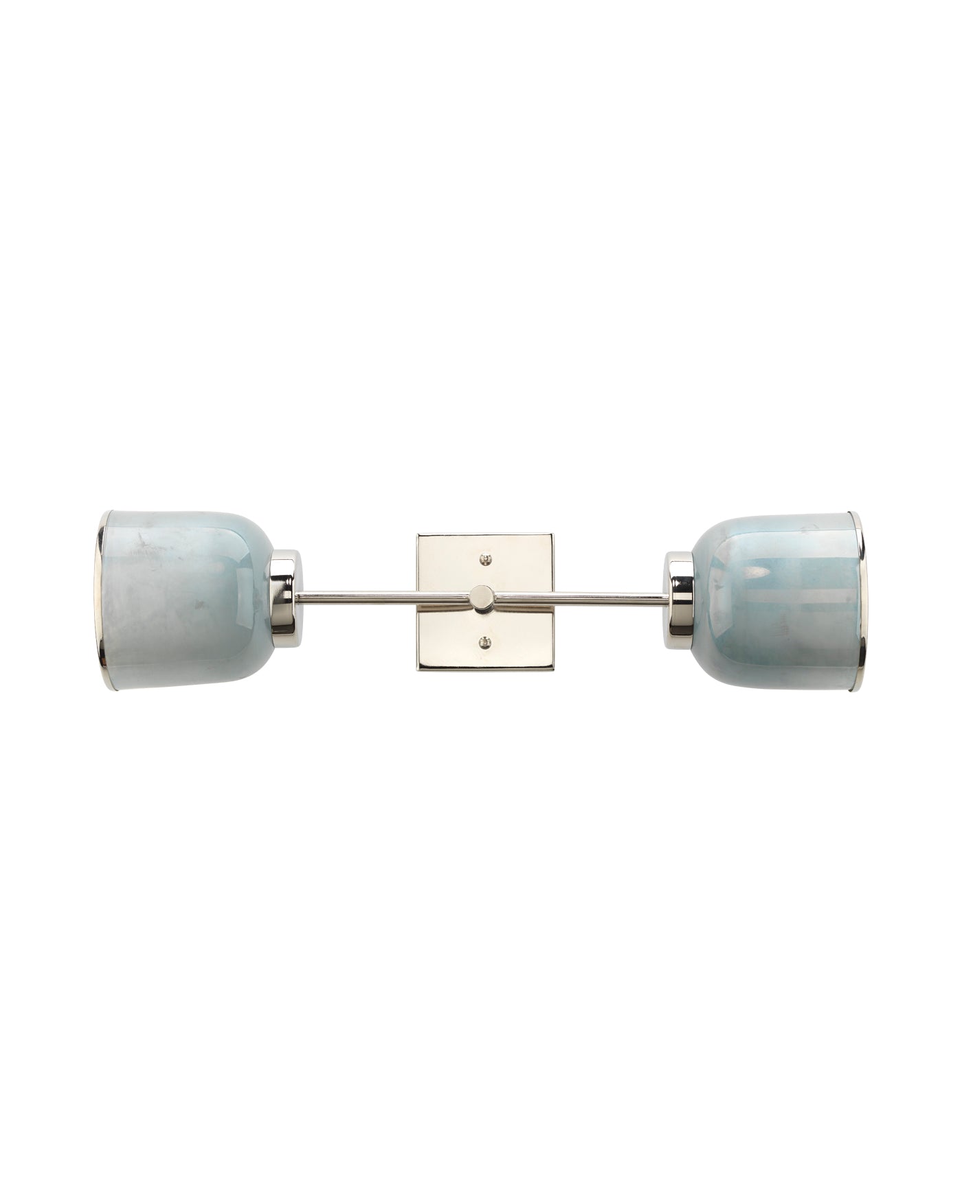 Vapor Double Sconce in Opal Glass & Nickel Metal