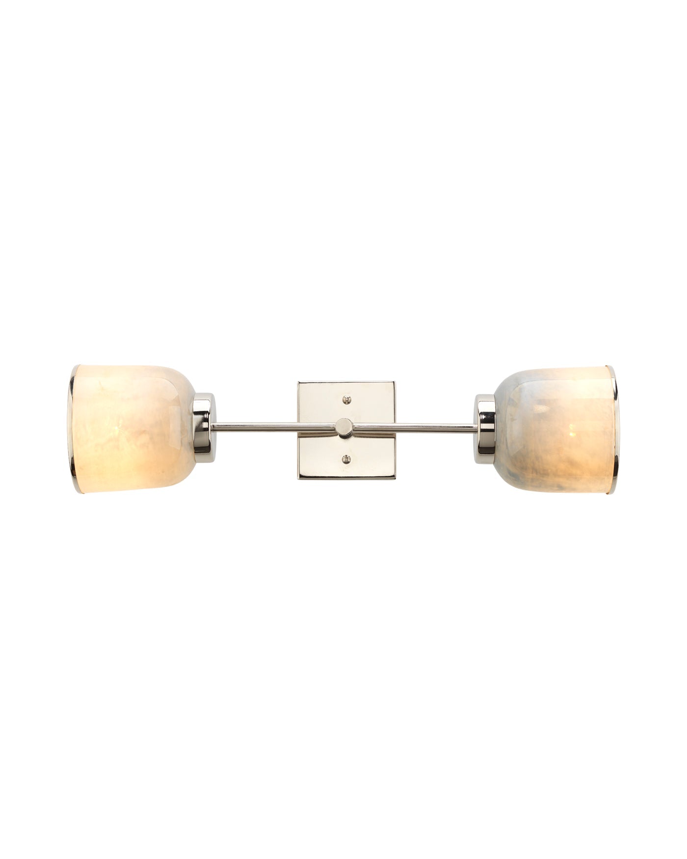 Vapor Double Sconce in Opal Glass & Nickel Metal