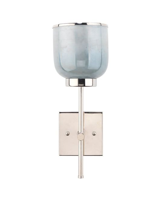 Vapor Single Sconce in Opal Glass & Nickel Metal