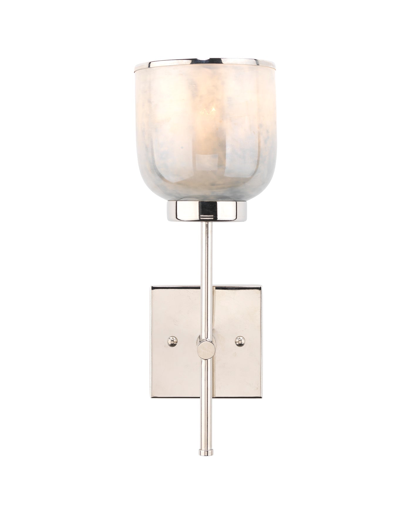 Vapor Single Sconce in Opal Glass & Nickel Metal