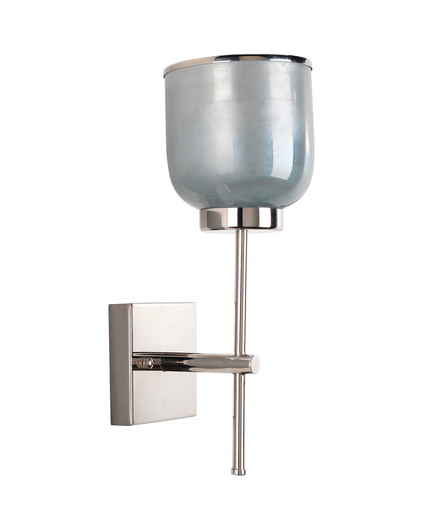 Vapor Single Sconce in Opal Glass & Nickel Metal