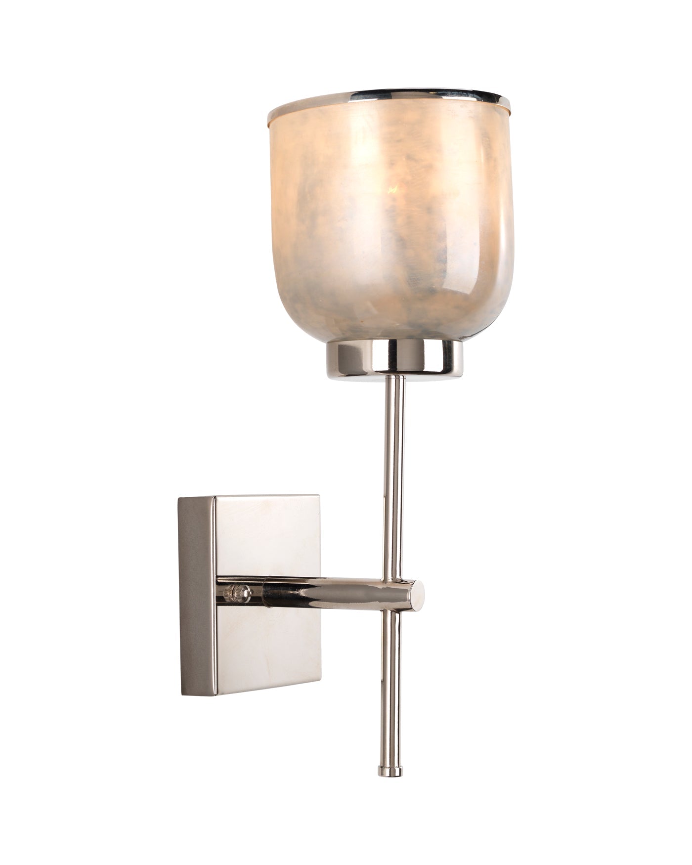 Vapor Single Sconce in Opal Glass & Nickel Metal