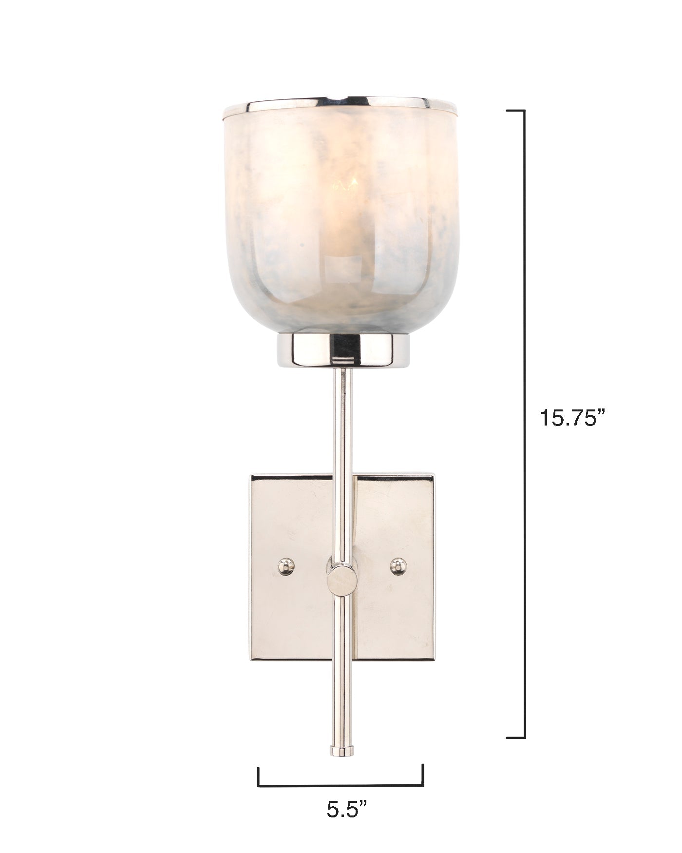 Vapor Single Sconce in Opal Glass & Nickel Metal