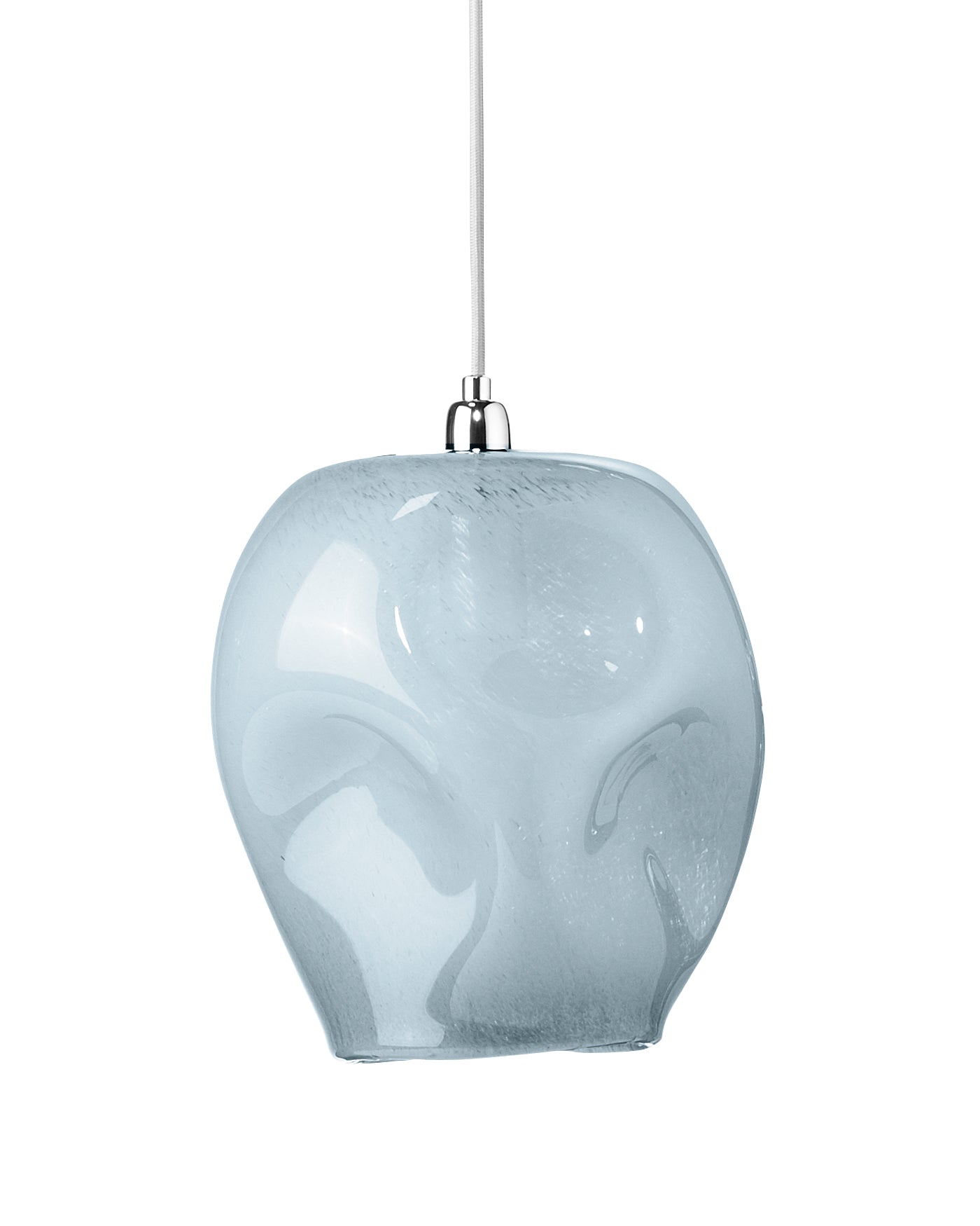 Dimpled Glass Pendant, Large in Cornflower Blue Glass