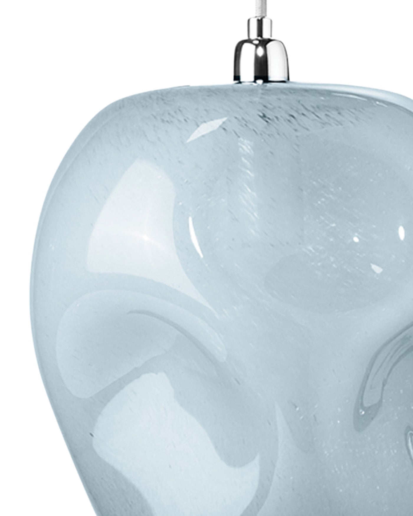 Dimpled Glass Pendant, Large in Cornflower Blue Glass