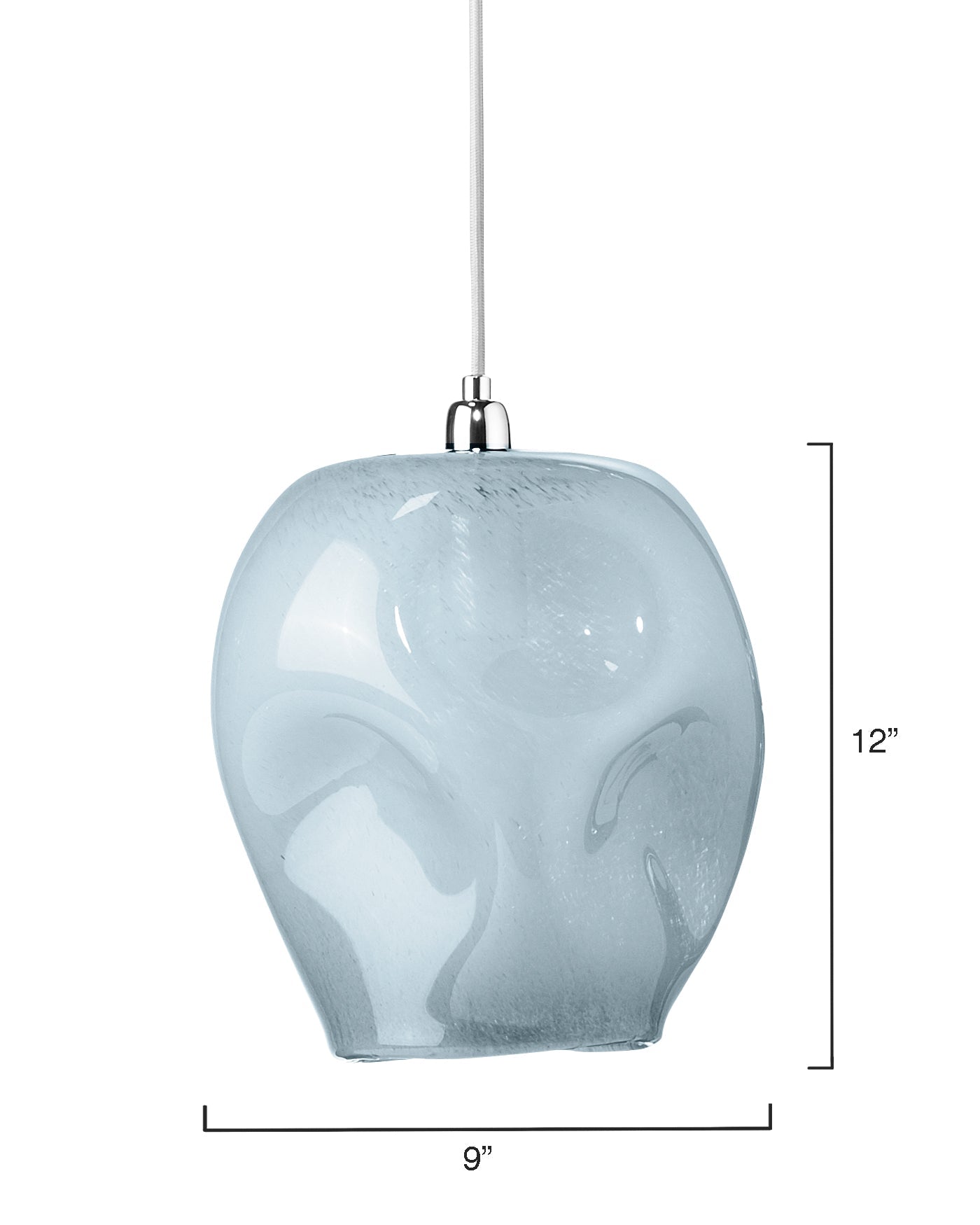 Dimpled Glass Pendant, Large in Cornflower Blue Glass