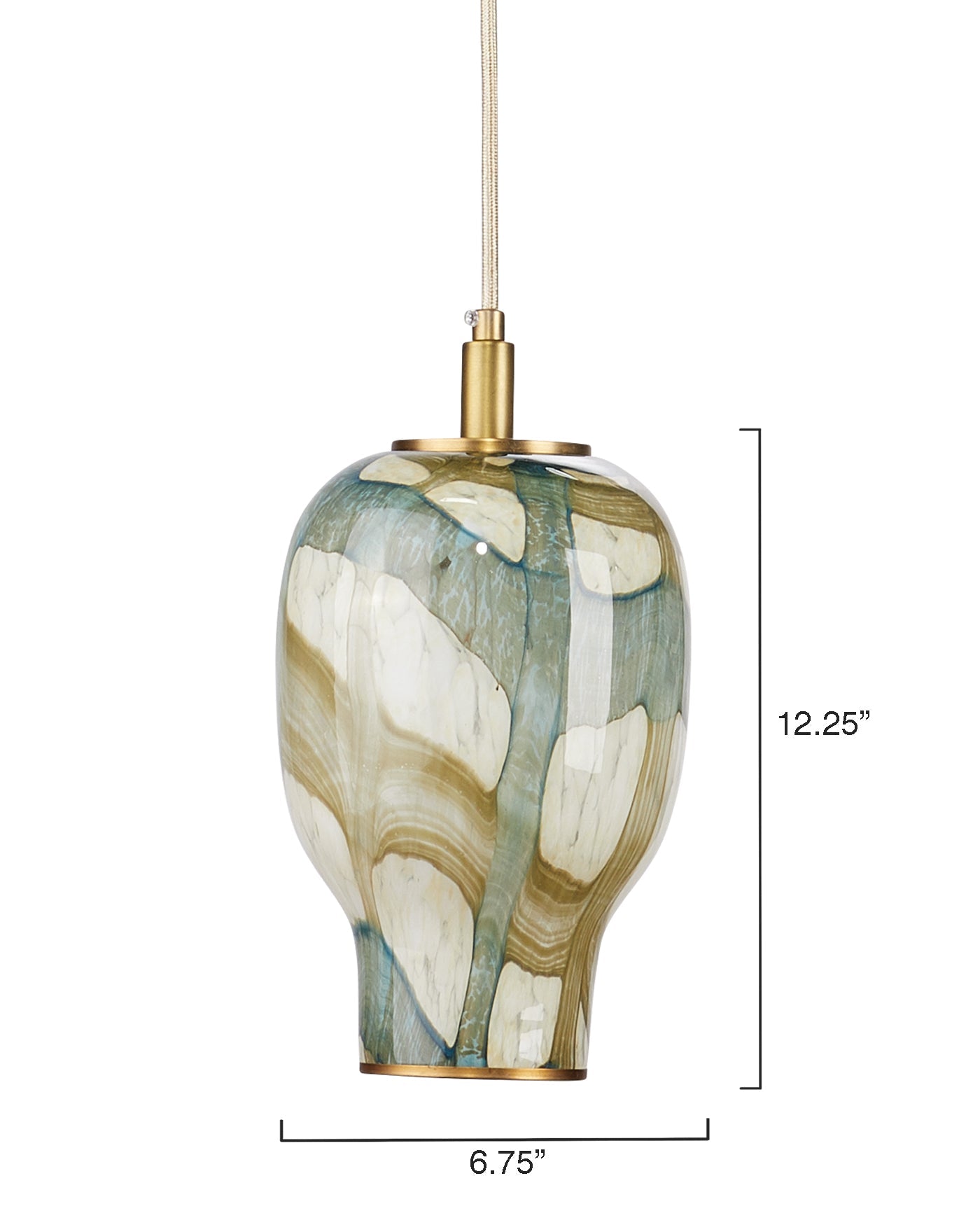 Helen Pendant, Small in Pale Blue Glass