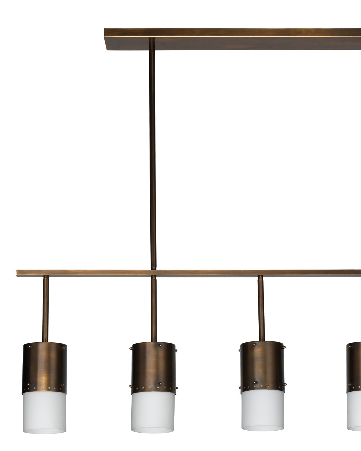 Lazio Five Light Chandelier in Oiled Bronze Patina with White Glass Sleeves