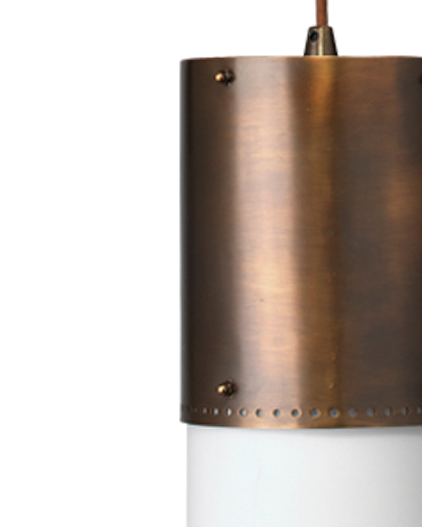 Lazio Pendant in Oiled Bronze Patina with White Glass Sleeves