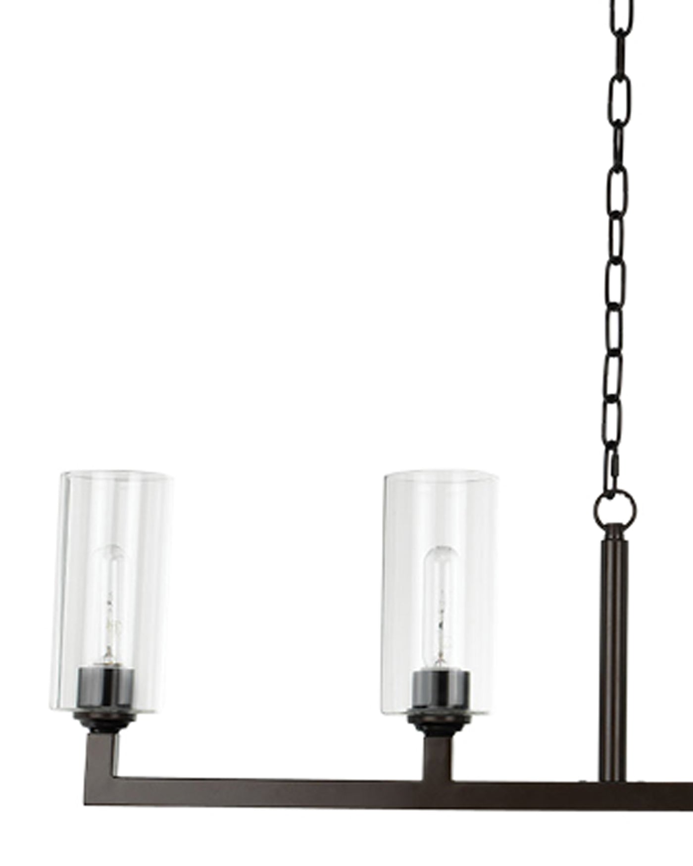 Linear 6 Light Chandelier in Oil Rubbed Bronze & Clear Glass