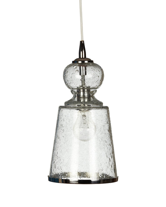 Long Lafitte Pendant in Clear Seeded Glass