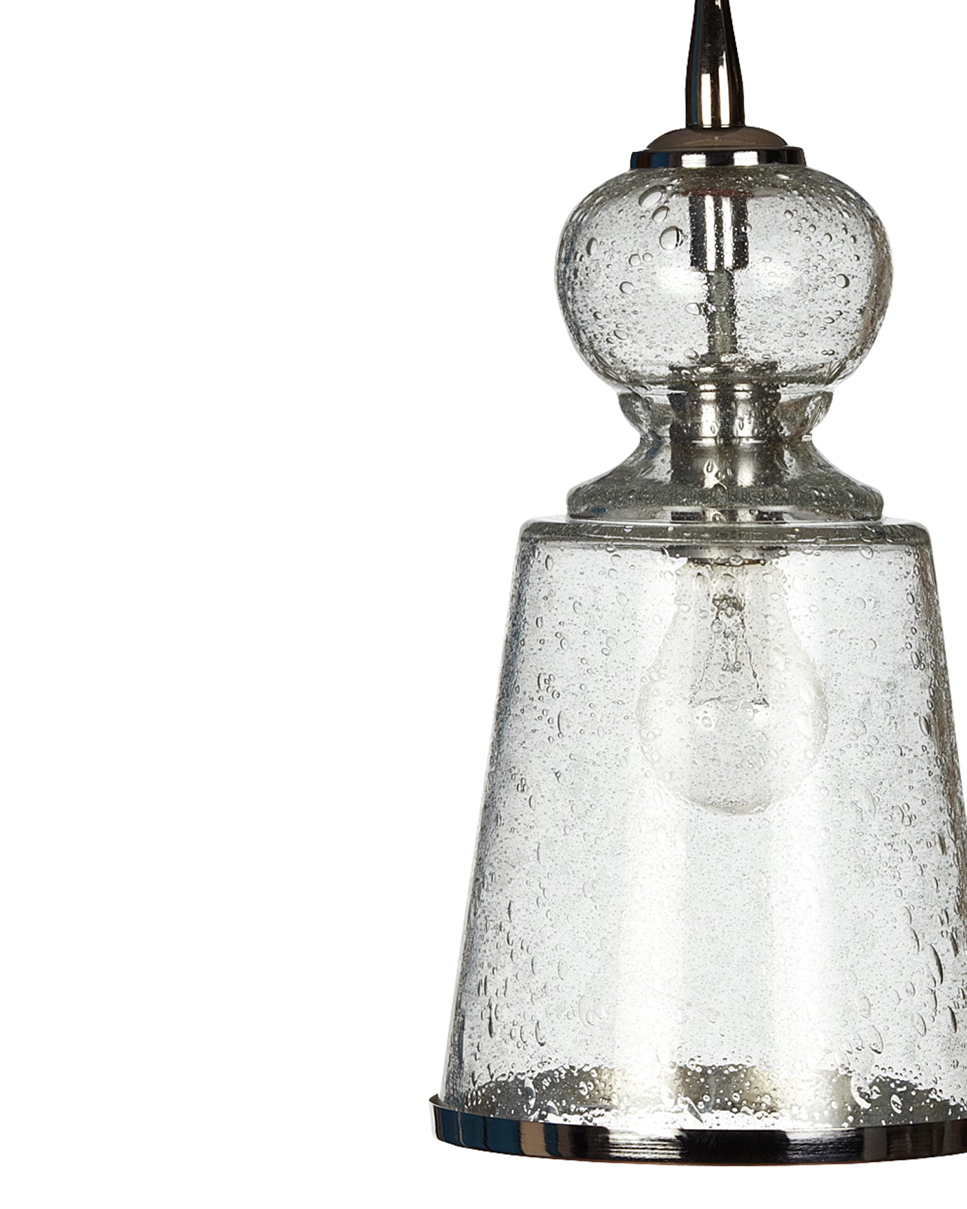 Long Lafitte Pendant in Clear Seeded Glass