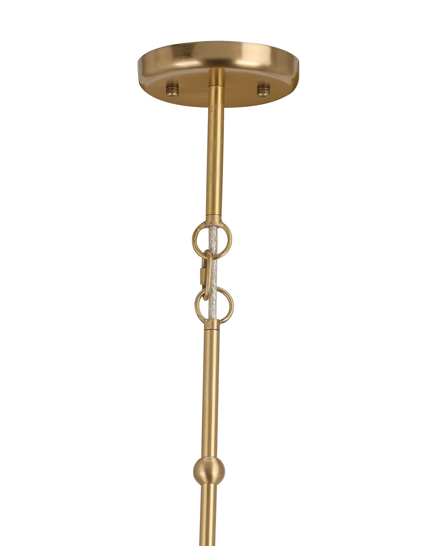 Nara Pendant in Clear Glass With Antique Brass Hardware