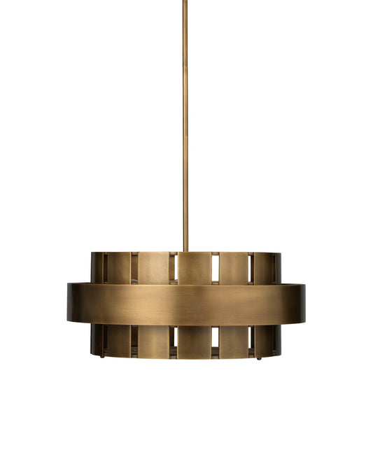 Orbit Chandelier in Antique Brass With Acrylic Diffuser
