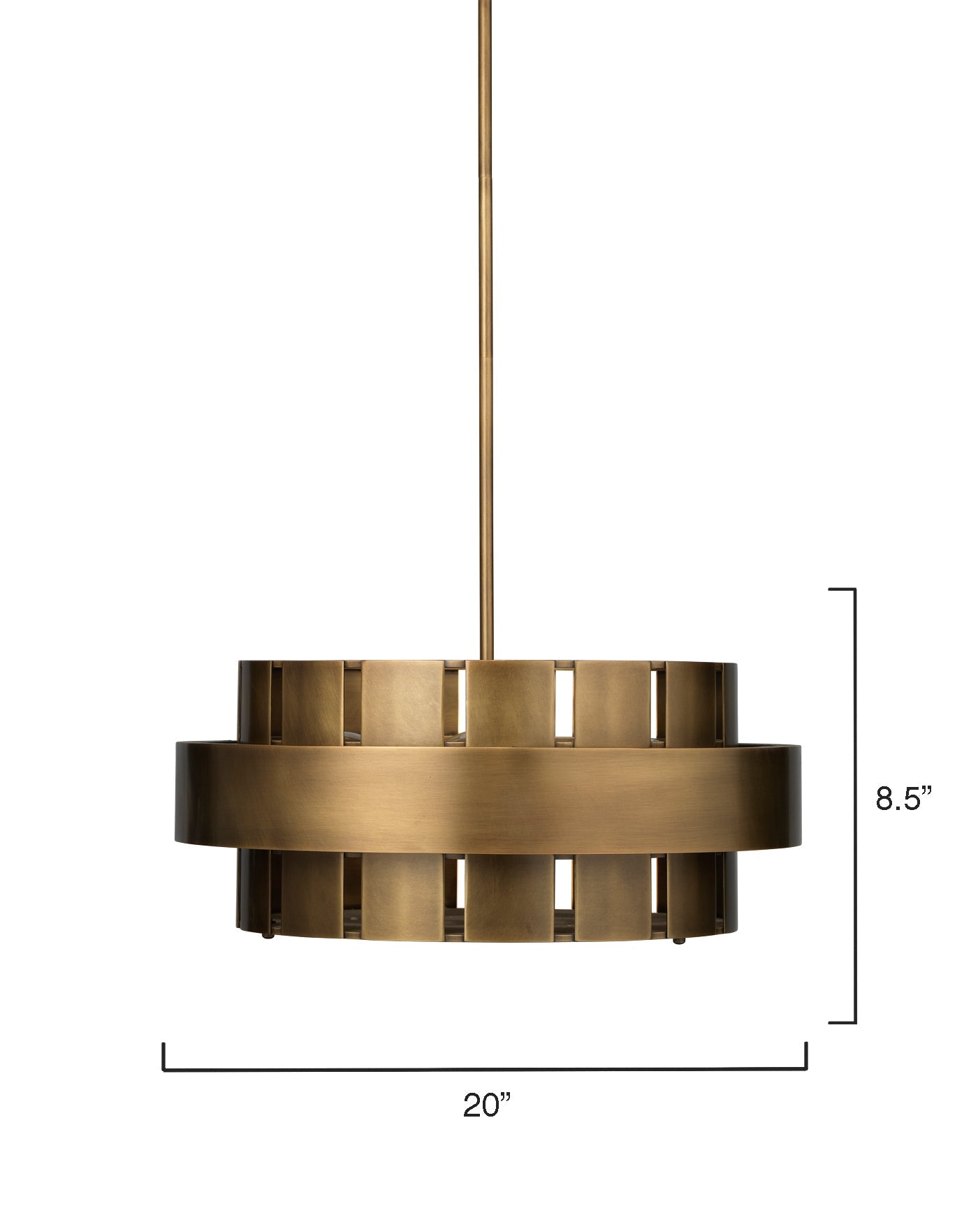 Orbit Chandelier in Antique Brass With Acrylic Diffuser