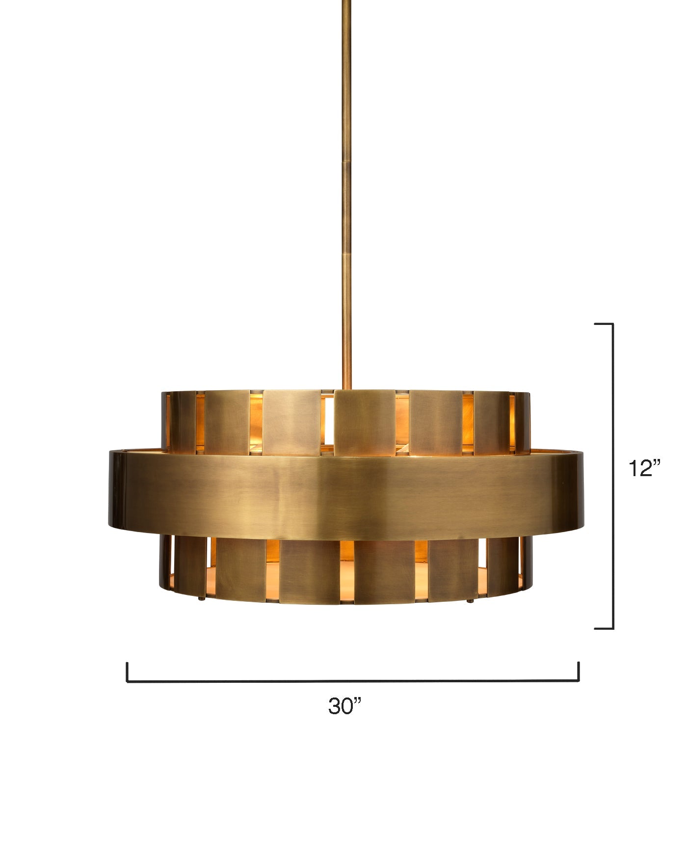 Orbit Chandelier, Large in Antique Brass With Acrylic Diffuser