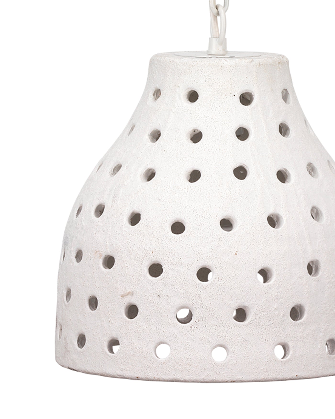 Large Porous Pendant in Textured Matte White Ceramic