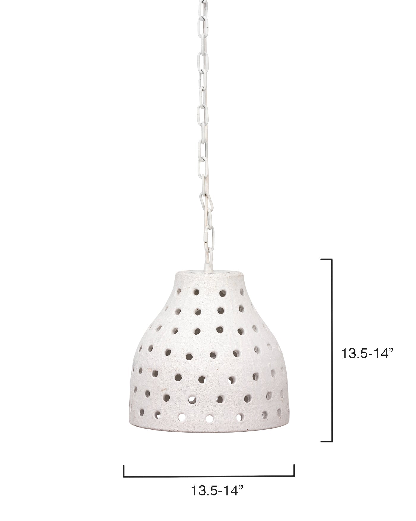 Large Porous Pendant in Textured Matte White Ceramic