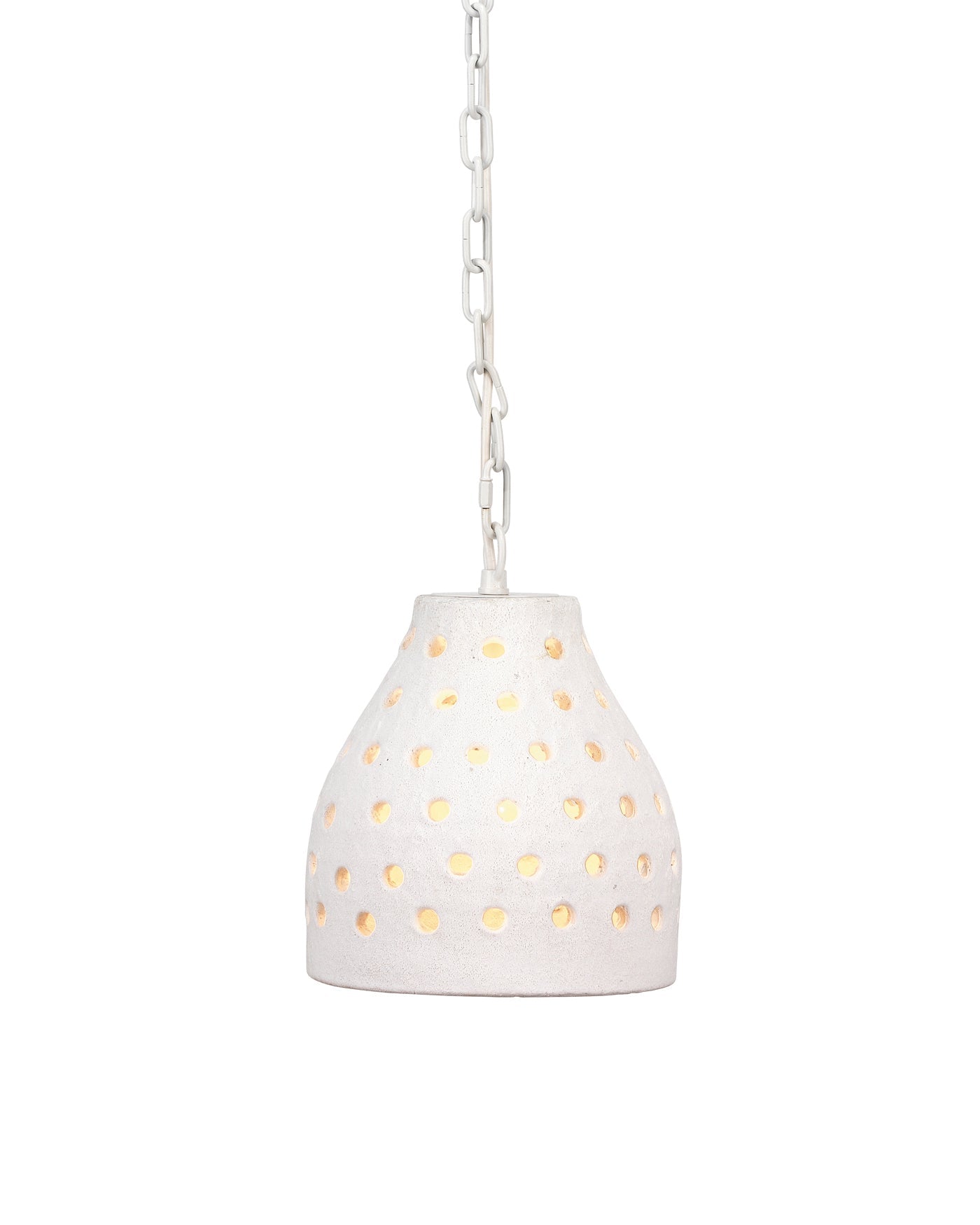 Medium Porous Pendant in Textured Matte White Ceramic