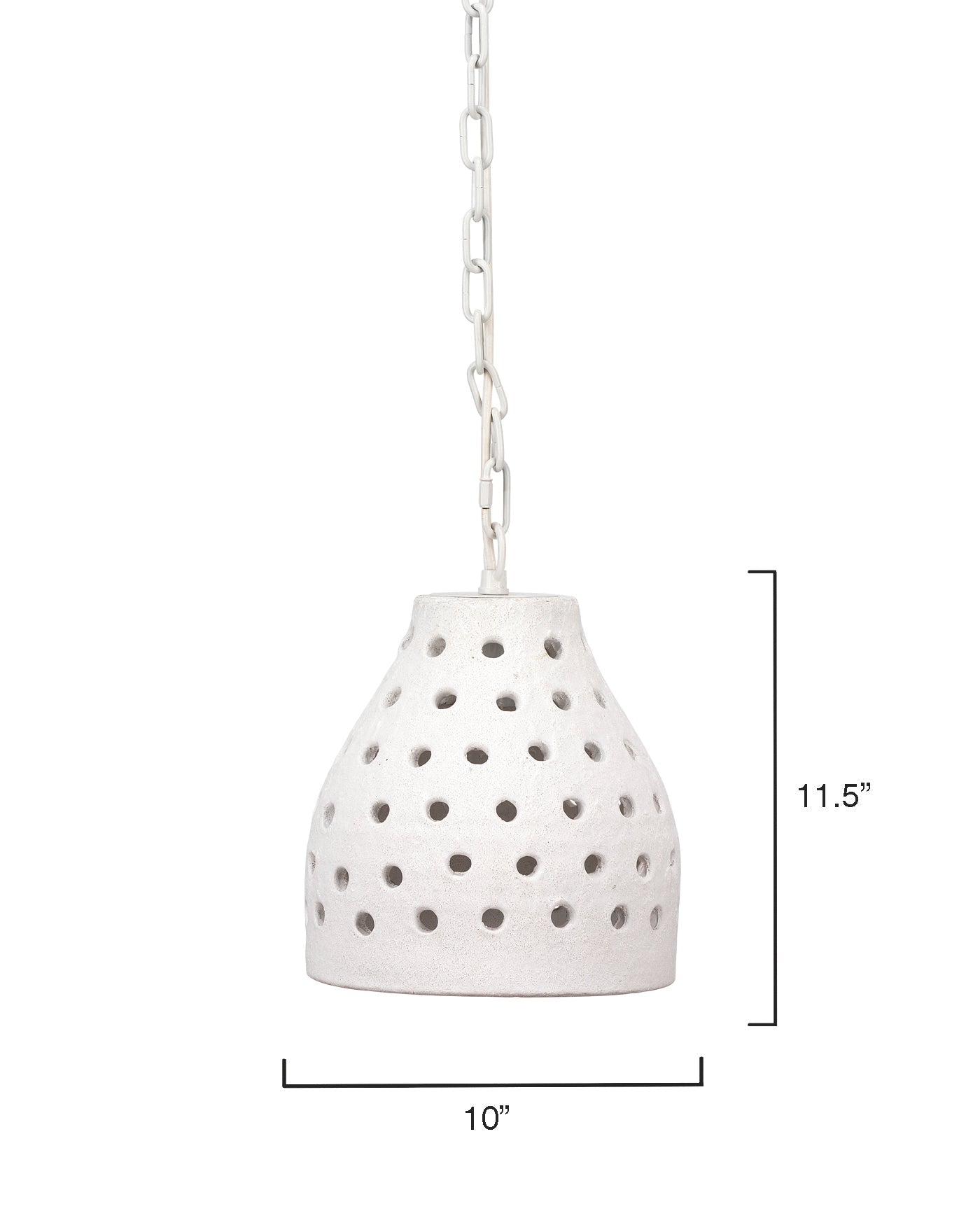 Medium Porous Pendant in Textured Matte White Ceramic