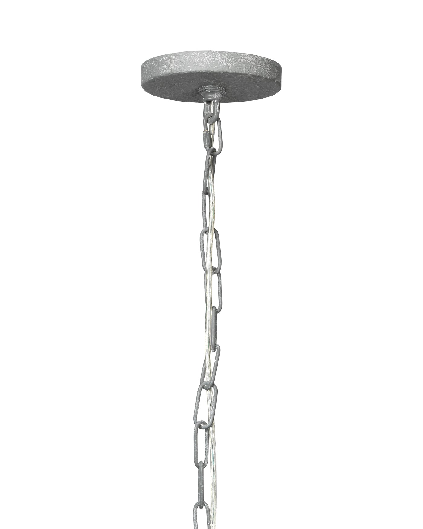 Providence 5 Light Chandelier in Grey Plaster With White Linen Shades