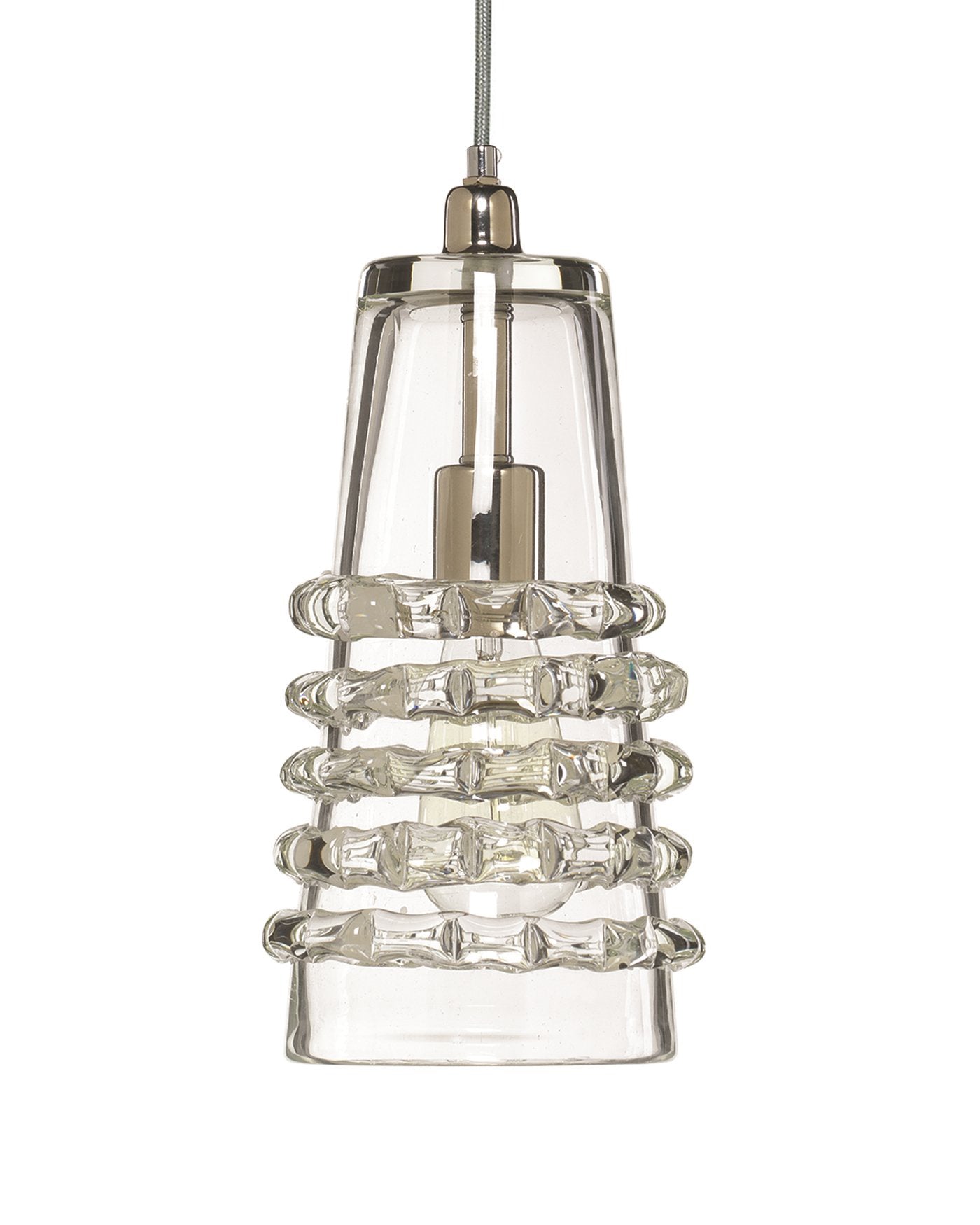 Long Ribbon Pendant in Clear Glass