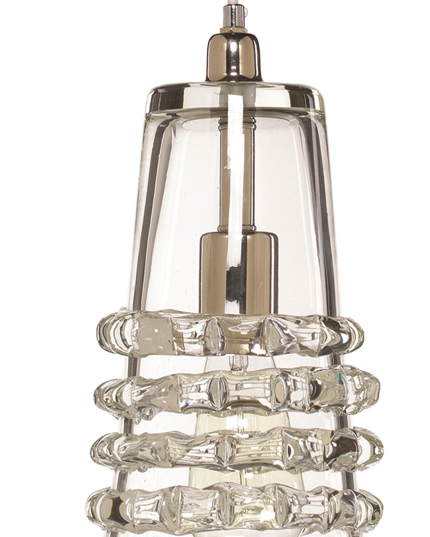 Long Ribbon Pendant in Clear Glass