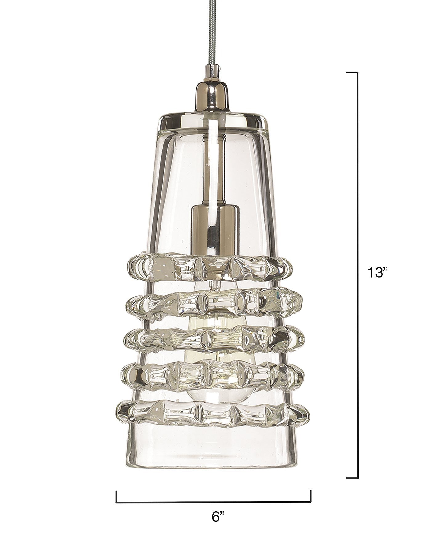 Long Ribbon Pendant in Clear Glass